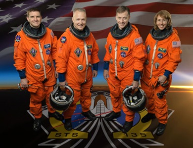 STS-135 crew portrait. NASA astronauts 