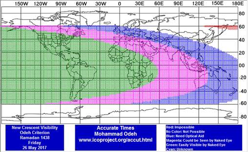 Crescent Visibility on 26th May 2017