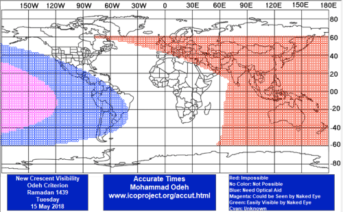 Crescent Visibility on 15th May 2018